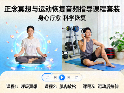 正念冥想与运动恢复音频指导课程套装